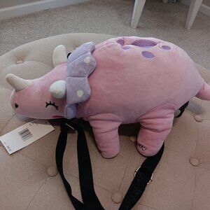 Betsey Johnson plush triceratops backpack / Kids / purple & pink / NWT!